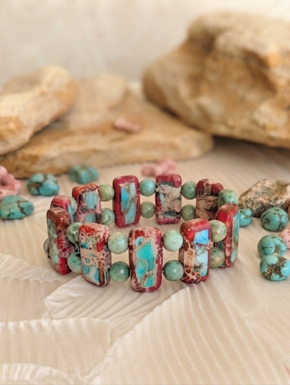 Imperial Jasper/Peruvian Turquoise Bracelet